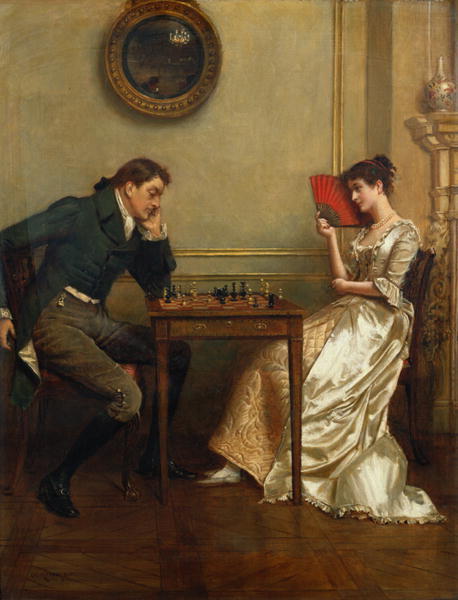 A Game Of Chess by George Goodwin Kilburne
